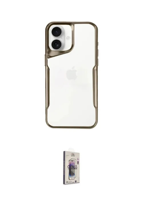 ieg™ iPhone 16 Plus Kılıf Akış Çizgi Koleksiyonu - Siyah Bilvis 3D Cam Ekran Koruyucu
