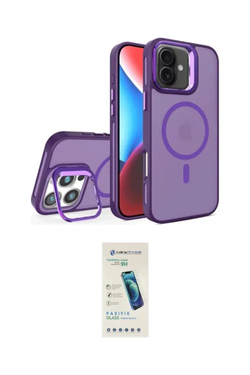 ieg™ iPhone 16 Plus Kılıf Akış Form - Şeffaf Pasifik Cam Ekran Koruyucu