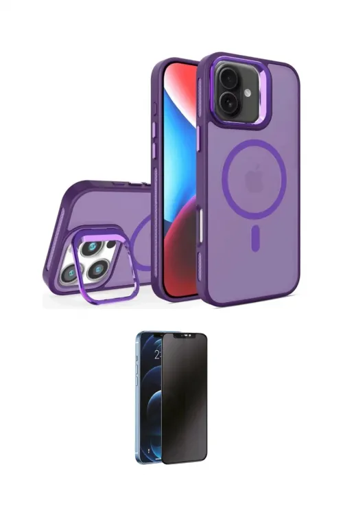 ieg™ iPhone 16 Plus Kılıf Akış Form - Siyah 3D Antistatik Hayalet Cam Ekran Koruyucu