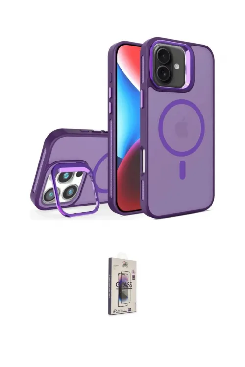 ieg™ iPhone 16 Plus Kılıf Akış Form - Siyah Bilvis 3D Cam Ekran Koruyucu