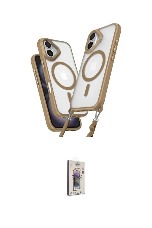 ieg™ iPhone 16 Plus Kılıf Atlas Doku Koleksiyonu - Siyah Bilvis 3D Cam Ekran Koruyucu