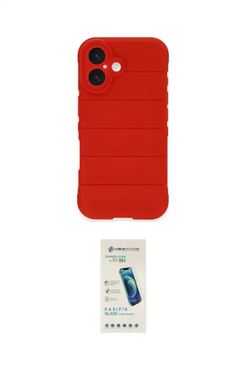 ieg™ iPhone 16 Plus Kılıf Atlas Koleksiyonu - Şeffaf Pasifik Cam Ekran Koruyucu