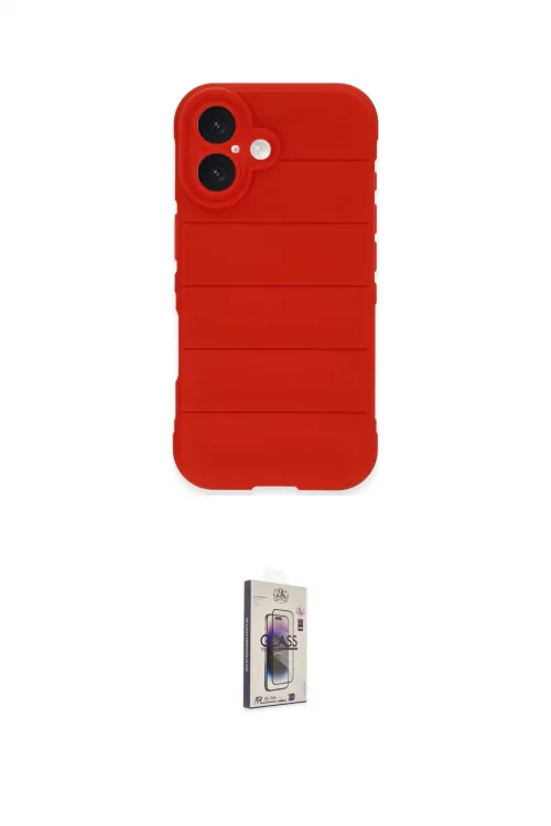 ieg™ iPhone 16 Plus Kılıf Atlas Koleksiyonu - Siyah Bilvis 3D Cam Ekran Koruyucu