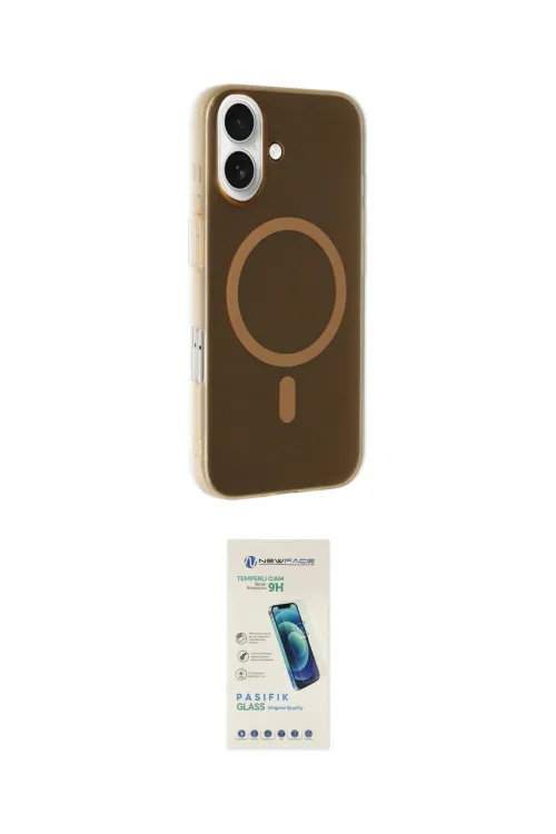 ieg™ iPhone 16 Plus Kılıf Çekirdek Modern Prime - Şeffaf Pasifik Cam Ekran Koruyucu
