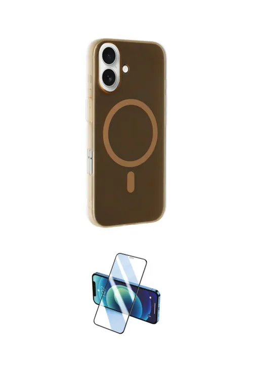 ieg™ iPhone 16 Plus Kılıf Çekirdek Modern Prime - Siyah 3D Antistatik Cam Ekran Koruyucu