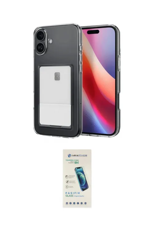 ieg™ iPhone 16 Plus Kılıf Doruk Klasik Koleksiyonu - Şeffaf Pasifik Cam Ekran Koruyucu