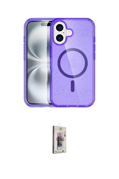 ieg™ iPhone 16 Plus Kılıf Eksen Doku Koleksiyonu - Siyah Bilvis 3D Cam Ekran Koruyucu