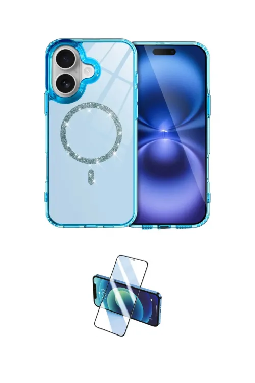 ieg™ iPhone 16 Plus Kılıf Kıvılcım Form Prime - Siyah 3D Antistatik Seramik Nano Ekran Koruyucu
