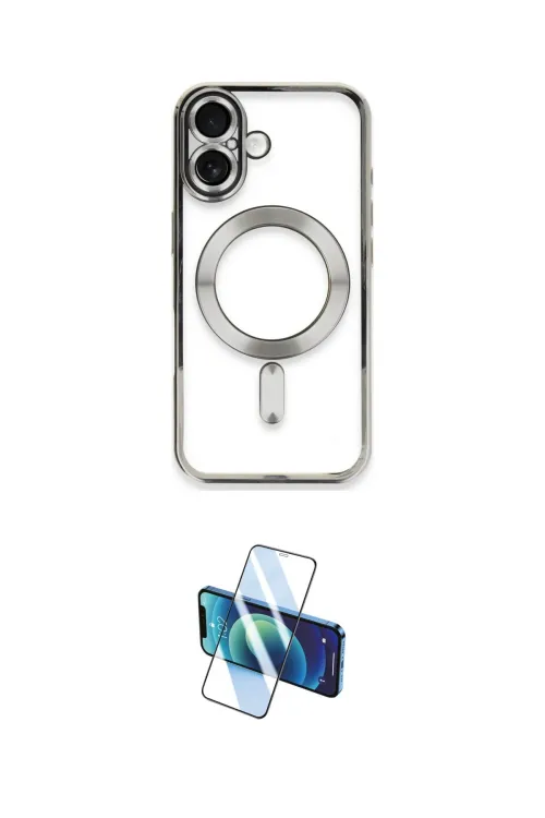 ieg™ iPhone 16 Plus Kılıf Nova Işık Özel Seri - Siyah 3D Antistatik Cam Ekran Koruyucu