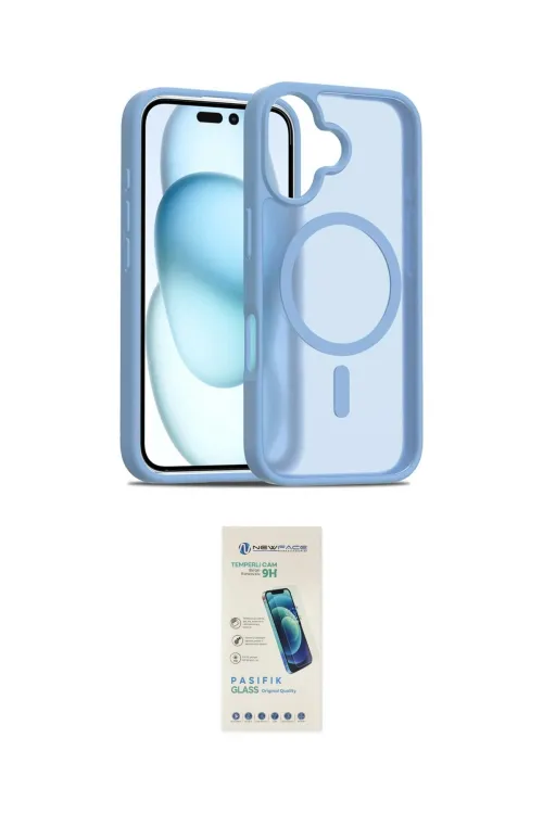 ieg™ iPhone 16 Plus Kılıf Siluet Minimal Prime - Şeffaf Pasifik Cam Ekran Koruyucu