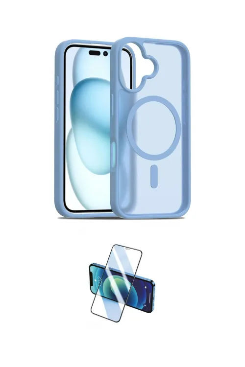 ieg™ iPhone 16 Plus Kılıf Siluet Minimal Prime - Siyah 3D Antistatik Seramik Nano Ekran Koruyucu