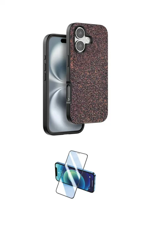 ieg™ iPhone 16 Plus Kılıf Vadi Klasik Serisi - Siyah 3D Antistatik Cam Ekran Koruyucu