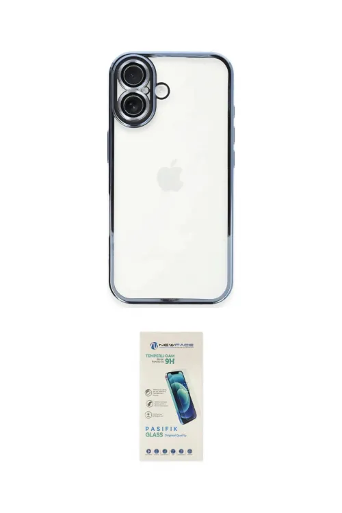 ieg™ iPhone 16 Plus Kılıf Vadi Minimal - Şeffaf Pasifik Cam Ekran Koruyucu