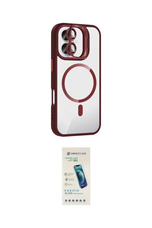 ieg™ iPhone 16 Plus Kılıf Yadigar Asil Koleksiyonu - Şeffaf Pasifik Cam Ekran Koruyucu