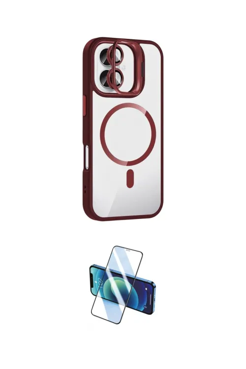 ieg™ iPhone 16 Plus Kılıf Yadigar Asil Koleksiyonu - Siyah 3D Antistatik Cam Ekran Koruyucu