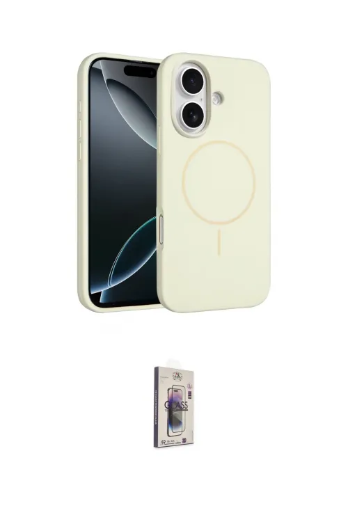 ieg™ iPhone 16 Plus Kılıf Yankı Form Serisi - Siyah Bilvis 3D Cam Ekran Koruyucu