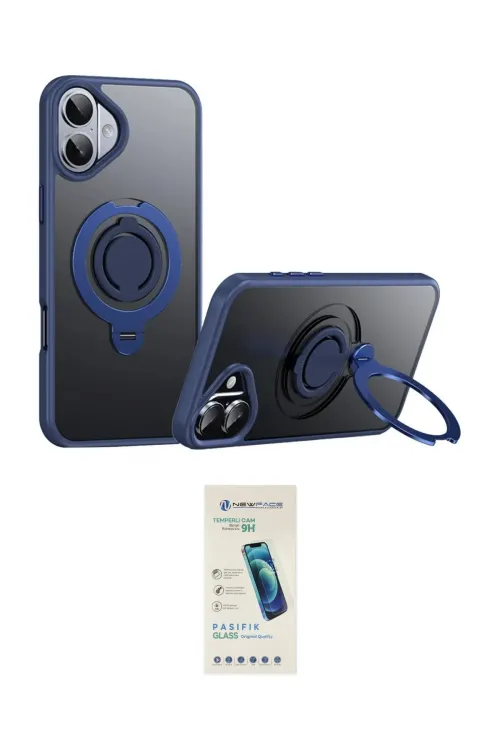 ieg™ iPhone 16 Plus Kılıf Zirve Çizgi Prime - Şeffaf Pasifik Cam Ekran Koruyucu