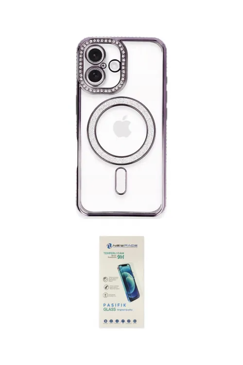 ieg™ iPhone 16 Plus Kılıf Zirve Doku Prime - Şeffaf Pasifik Cam Ekran Koruyucu