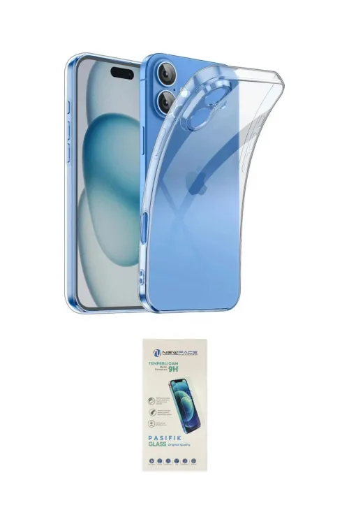 ieg™ iPhone 16 Plus Kılıf Zirve Doku - Şeffaf Pasifik Cam Ekran Koruyucu