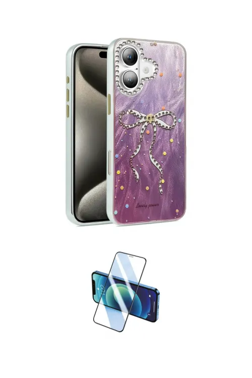 ieg™ iPhone 16 Plus Kılıf Zirve Modern Prime - Siyah 3D Antistatik Cam Ekran Koruyucu