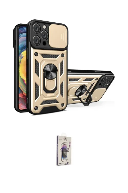 ieg™ iPhone 16 Pro Kılıf Ahenk Klasik - Siyah Bilvis 3D Cam Ekran Koruyucu