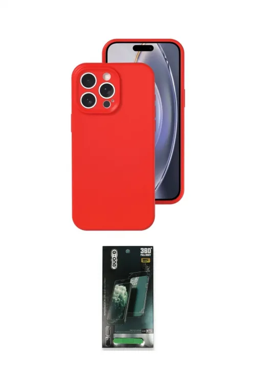 ieg™ iPhone 16 Pro Kılıf Ahenk Serisi - Siyah 360 Mat Full Body Arka Koruyucu