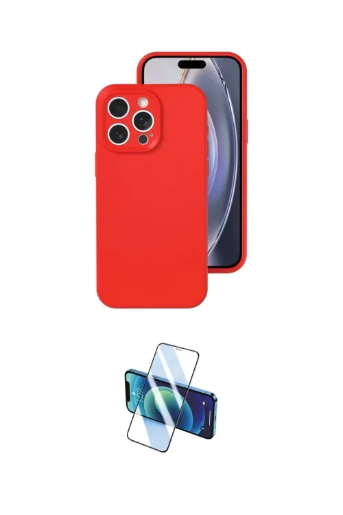 ieg™ iPhone 16 Pro Kılıf Ahenk Serisi - Siyah 3D Antistatik Cam Ekran Koruyucu