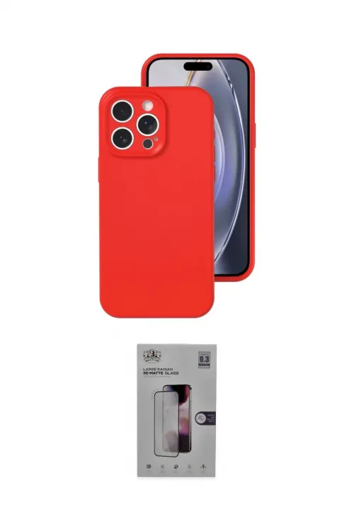 ieg™ iPhone 16 Pro Kılıf Ahenk Serisi - Siyah Bilvis 3D Mat Cam Ekran Koruyucu