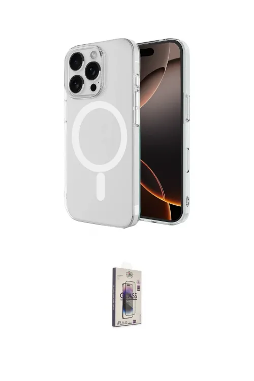 ieg™ iPhone 16 Pro Kılıf Ahenk Yansıma Prime - Siyah Bilvis 3D Cam Ekran Koruyucu