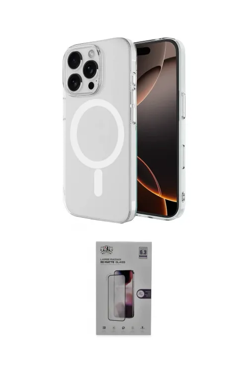 ieg™ iPhone 16 Pro Kılıf Ahenk Yansıma Prime - Siyah Bilvis 3D Mat Cam Ekran Koruyucu
