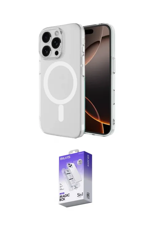 ieg™ iPhone 16 Pro Kılıf Ahenk Yansıma Prime - Siyah Bilvis 5in1 3D Magic Cam Ekran Koruyucu