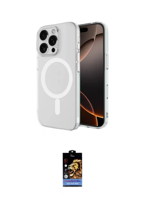 ieg™ iPhone 16 Pro Kılıf Ahenk Yansıma Prime - Siyah Buffer Hayalet Cam Ekran Koruyucu