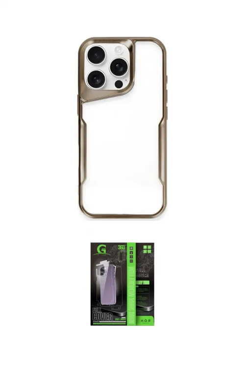 ieg™ iPhone 16 Pro Kılıf Akış Çizgi Koleksiyonu - Şeffaf 360 Full Body Arka Koruyucu