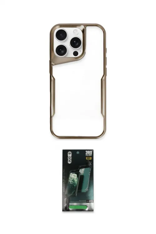 ieg™ iPhone 16 Pro Kılıf Akış Çizgi Koleksiyonu - Siyah 360 Mat Full Body Arka Koruyucu