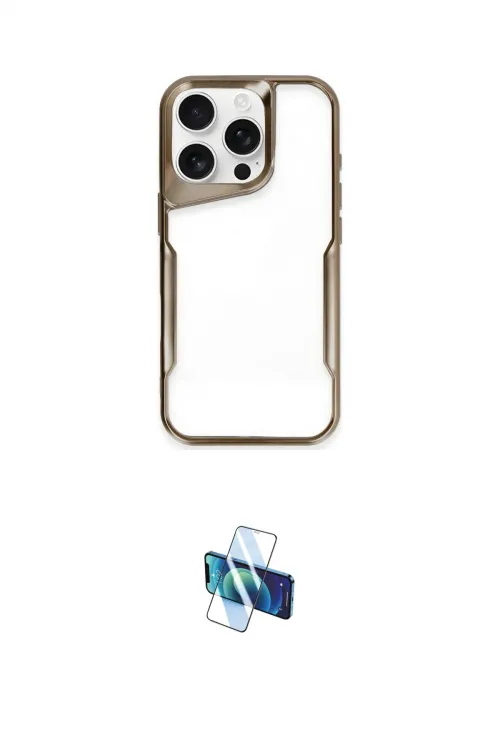 ieg™ iPhone 16 Pro Kılıf Akış Çizgi Koleksiyonu - Siyah 3D Antistatik Seramik Nano Ekran Koruyucu