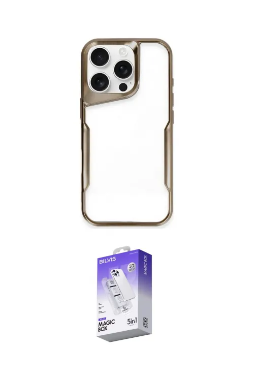 ieg™ iPhone 16 Pro Kılıf Akış Çizgi Koleksiyonu - Siyah Bilvis 5in1 3D Magic Cam Ekran Koruyucu