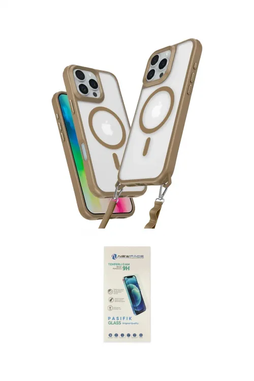 ieg™ iPhone 16 Pro Kılıf Atlas Doku Koleksiyonu - Şeffaf Pasifik Cam Ekran Koruyucu