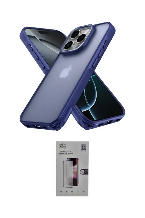 ieg™ iPhone 16 Pro Kılıf Atlas Form - Siyah Bilvis 3D Mat Cam Ekran Koruyucu