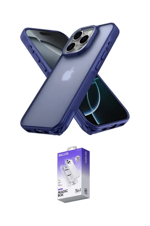 ieg™ iPhone 16 Pro Kılıf Atlas Form - Siyah Bilvis 5in1 3D Magic Cam Ekran Koruyucu