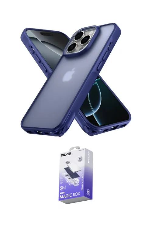 ieg™ iPhone 16 Pro Kılıf Atlas Form - Siyah Bilvis 5in1 5D Magic Hayalet Cam Ekran Koruyucu
