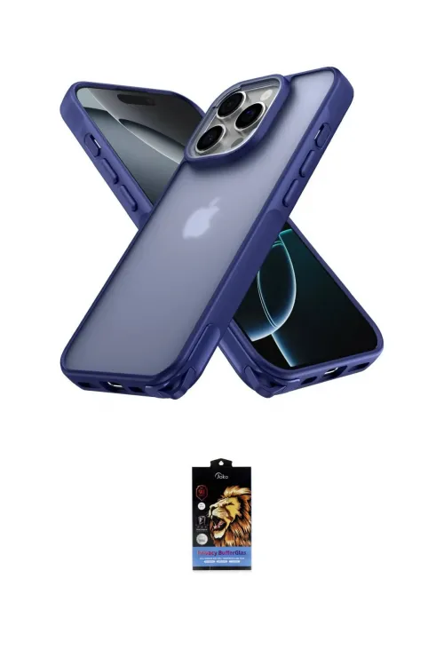 ieg™ iPhone 16 Pro Kılıf Atlas Form - Siyah Buffer Hayalet Cam Ekran Koruyucu