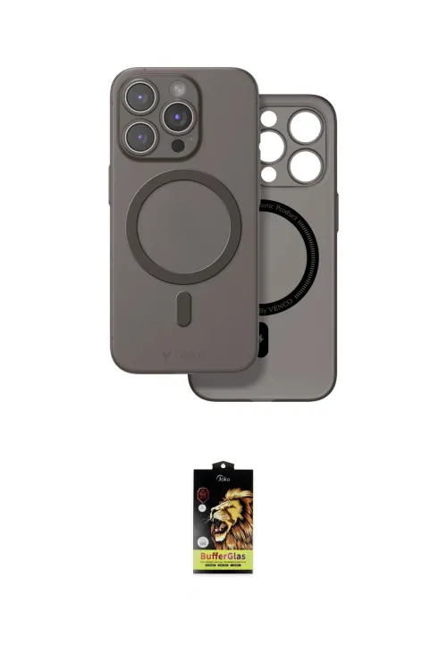 ieg™ iPhone 16 Pro Kılıf Çekirdek Klasik - Siyah Buffer Cam Ekran Koruyucu