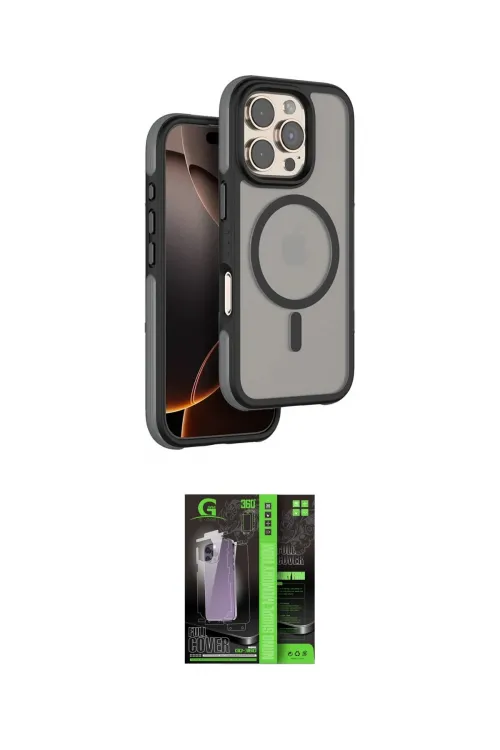 ieg™ iPhone 16 Pro Kılıf Çekirdek Minimal Prime - Şeffaf 360 Full Body Arka Koruyucu