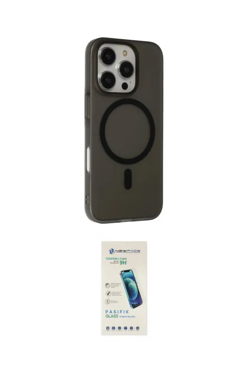 ieg™ iPhone 16 Pro Kılıf Çekirdek Modern Prime - Şeffaf Pasifik Cam Ekran Koruyucu