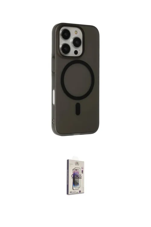 ieg™ iPhone 16 Pro Kılıf Çekirdek Modern Prime - Siyah Bilvis 3D Cam Ekran Koruyucu