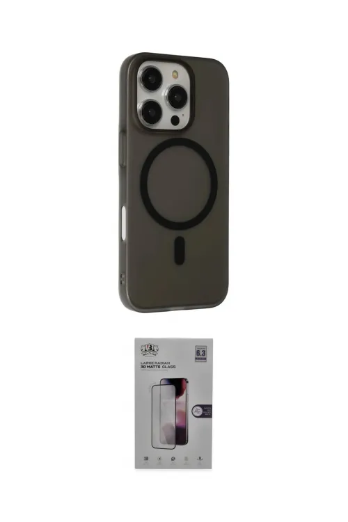 ieg™ iPhone 16 Pro Kılıf Çekirdek Modern Prime - Siyah Bilvis 3D Mat Cam Ekran Koruyucu