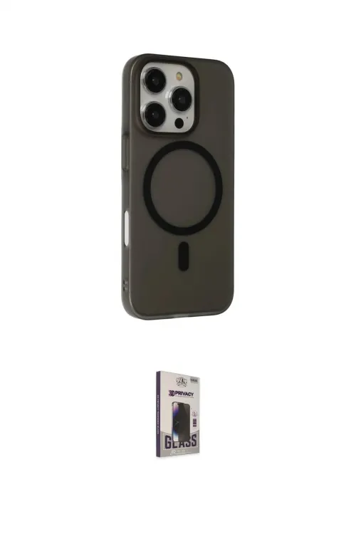 ieg™ iPhone 16 Pro Kılıf Çekirdek Modern Prime - Siyah Bilvis Hayalet Cam Ekran Koruyucu
