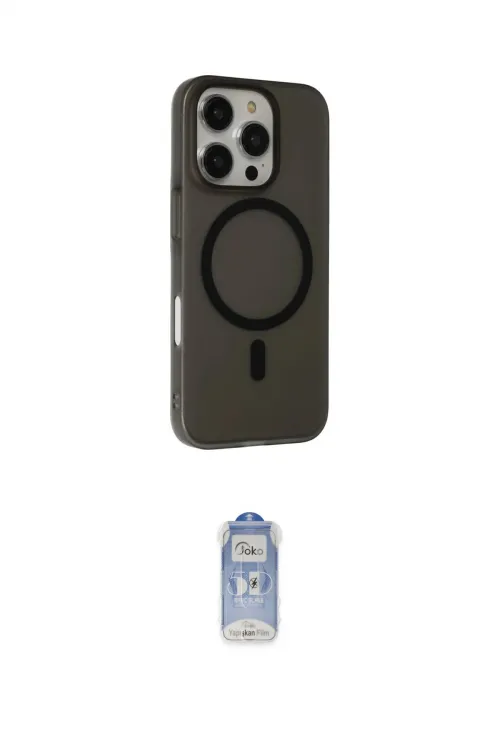 ieg™ iPhone 16 Pro Kılıf Çekirdek Modern Prime - Siyah Joko Magic 5D Cam