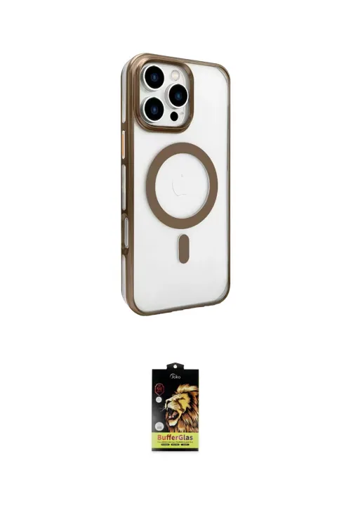 ieg™ iPhone 16 Pro Kılıf Doruk Doku Özel Seri - Siyah Buffer Cam Ekran Koruyucu