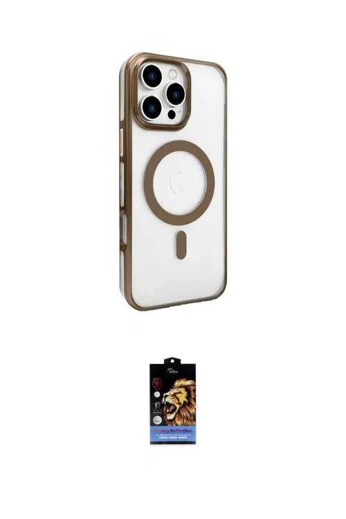 ieg™ iPhone 16 Pro Kılıf Doruk Doku Özel Seri - Siyah Buffer Hayalet Cam Ekran Koruyucu